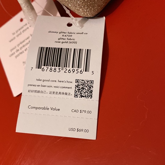 Kate Spade Shimmery Fabric Small Cosmetic Pouch K4709 - Picture 4 of 6